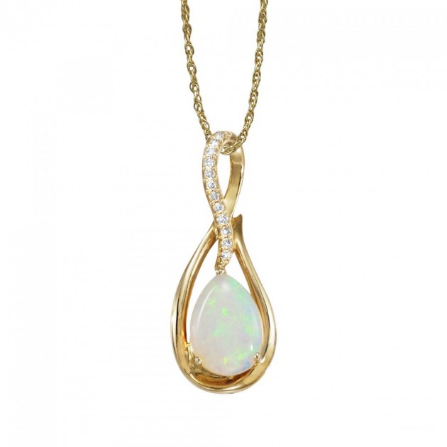 Opal and Diamond Pendant - Chilson Jewelers