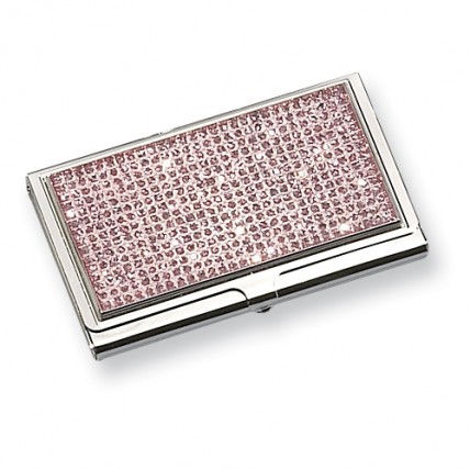 Pink Glitter Business Card Holder