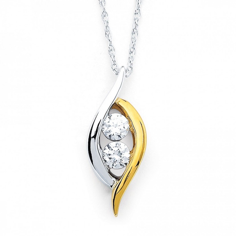 “2Us” 2 Stone Diamond Pendant