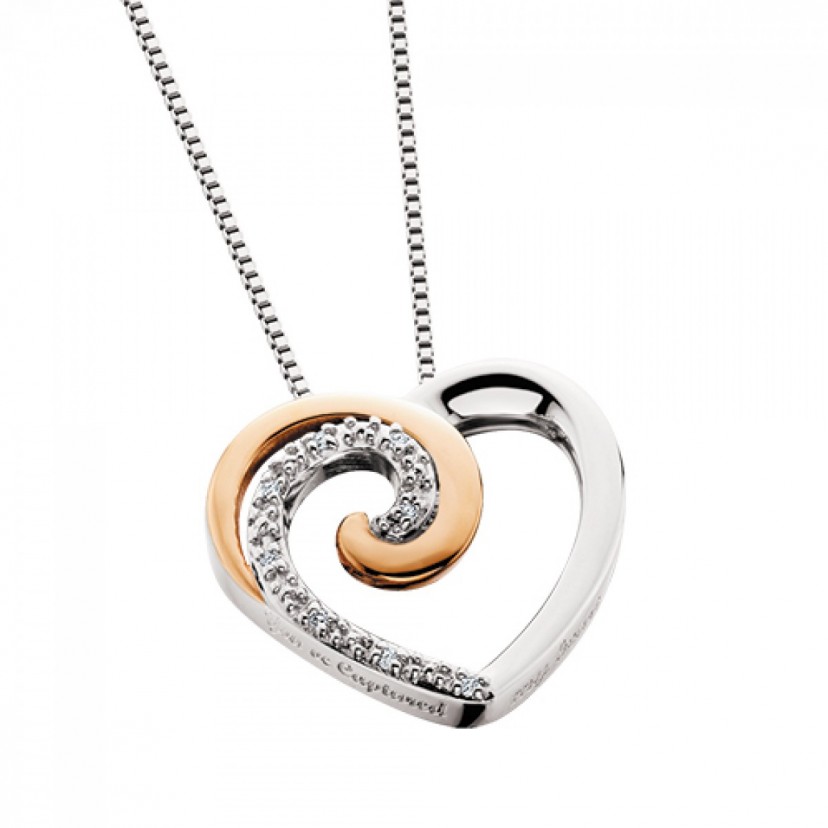 Heart Pendant with Diamonds