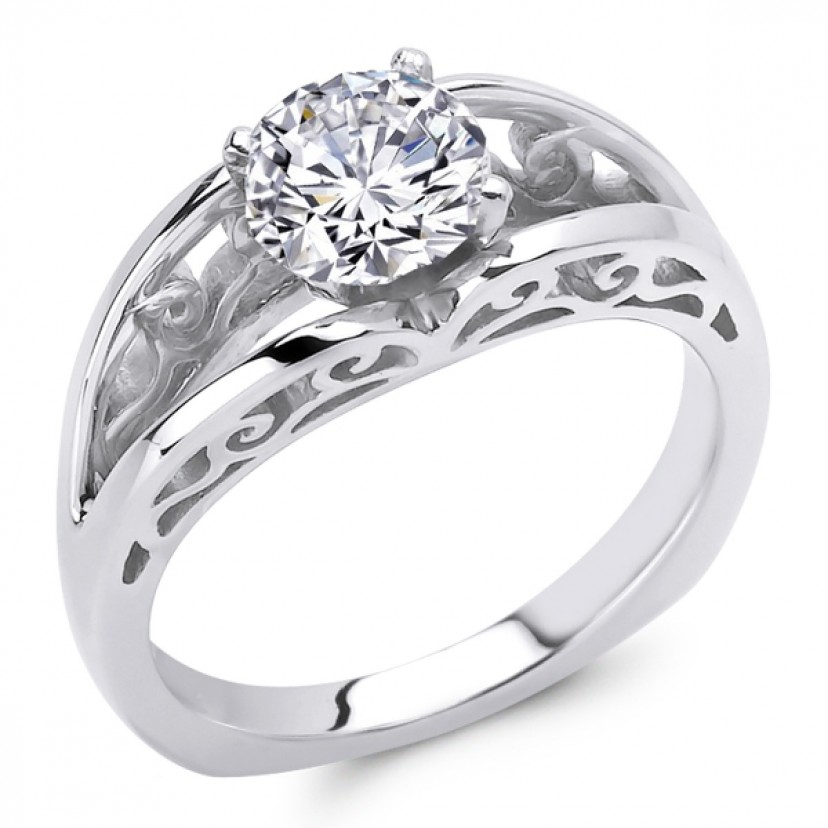 White Gold Solitaire Engagement Ring