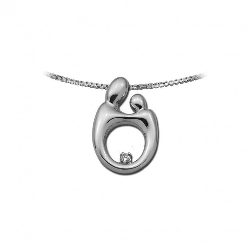 Mother and Child Diamond Pendant