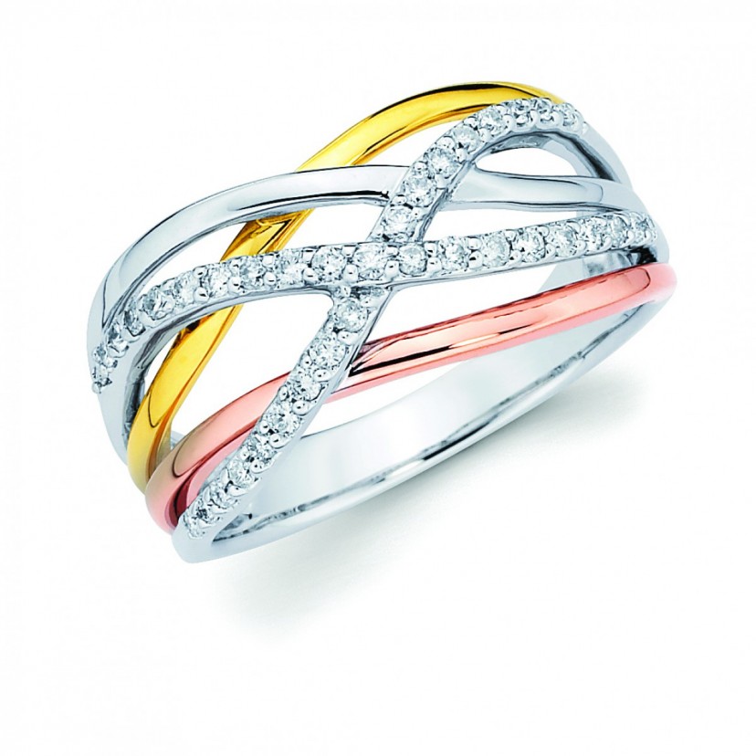 14K Tri-Color Fashion Ring