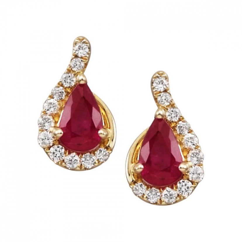 Ruby and Diamond Earrings