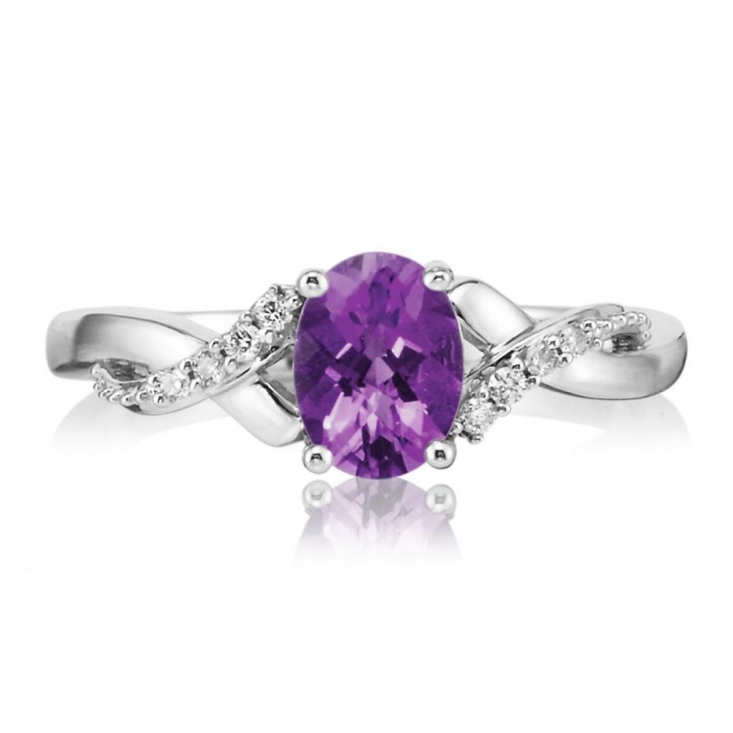 Amethyst and Diamond Ring