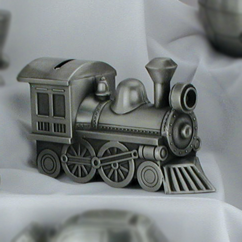 Pewter Finish Train Bank